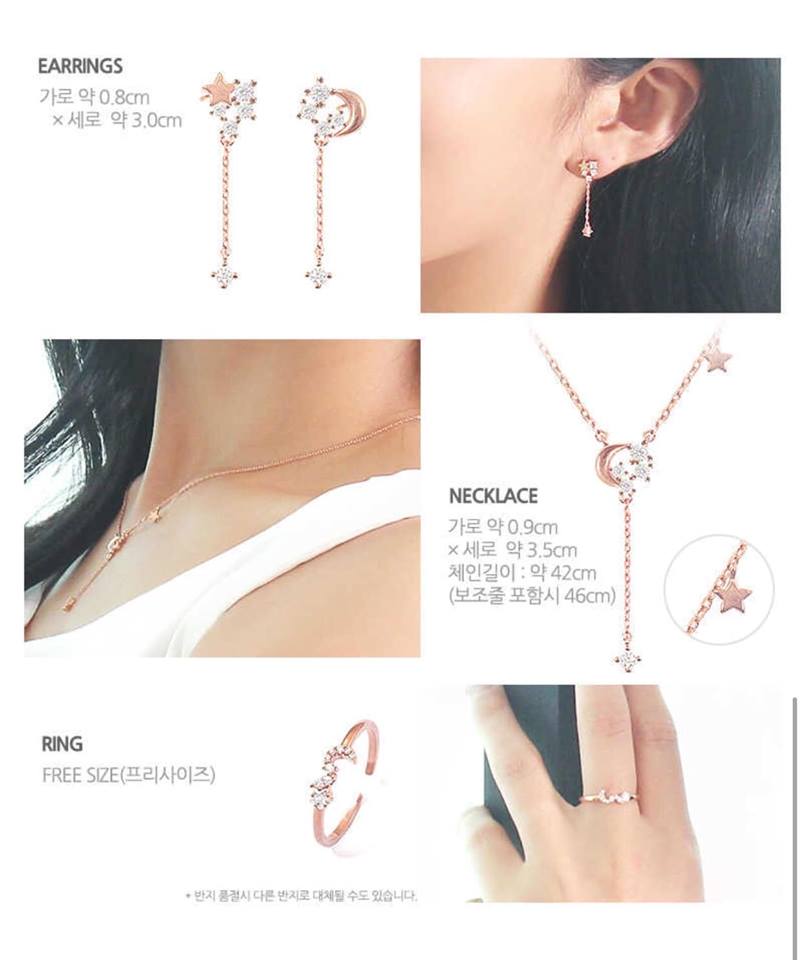 Geo Collection Set bông nhẫn dây chuyền Geo Collection Set bông nhẫn dây chuyền
