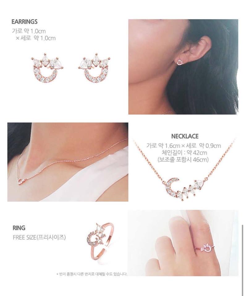 Geo Collection Set bông nhẫn dây chuyền Geo Collection Set bông nhẫn dây chuyền