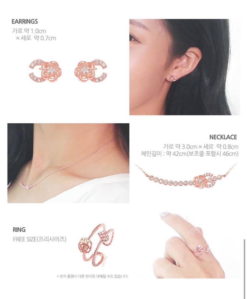Geo Collection Set bông nhẫn dây chuyền Geo Collection Set bông nhẫn dây chuyền