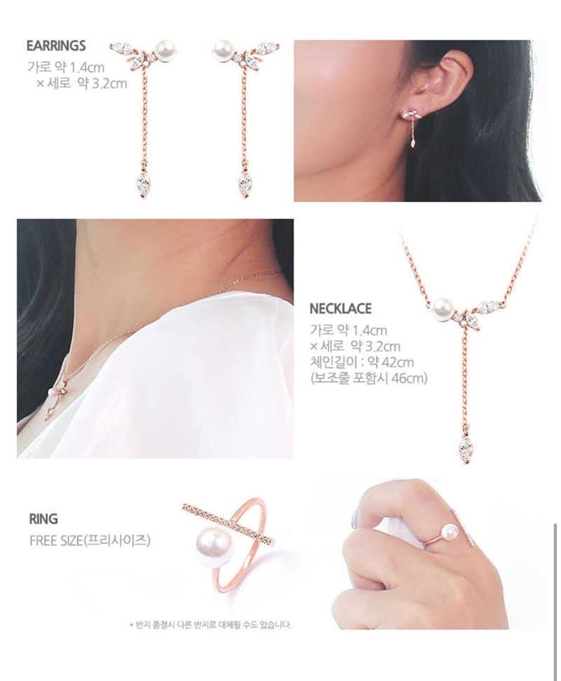 Geo Collection Set bông nhẫn dây chuyền Geo Collection Set bông nhẫn dây chuyền