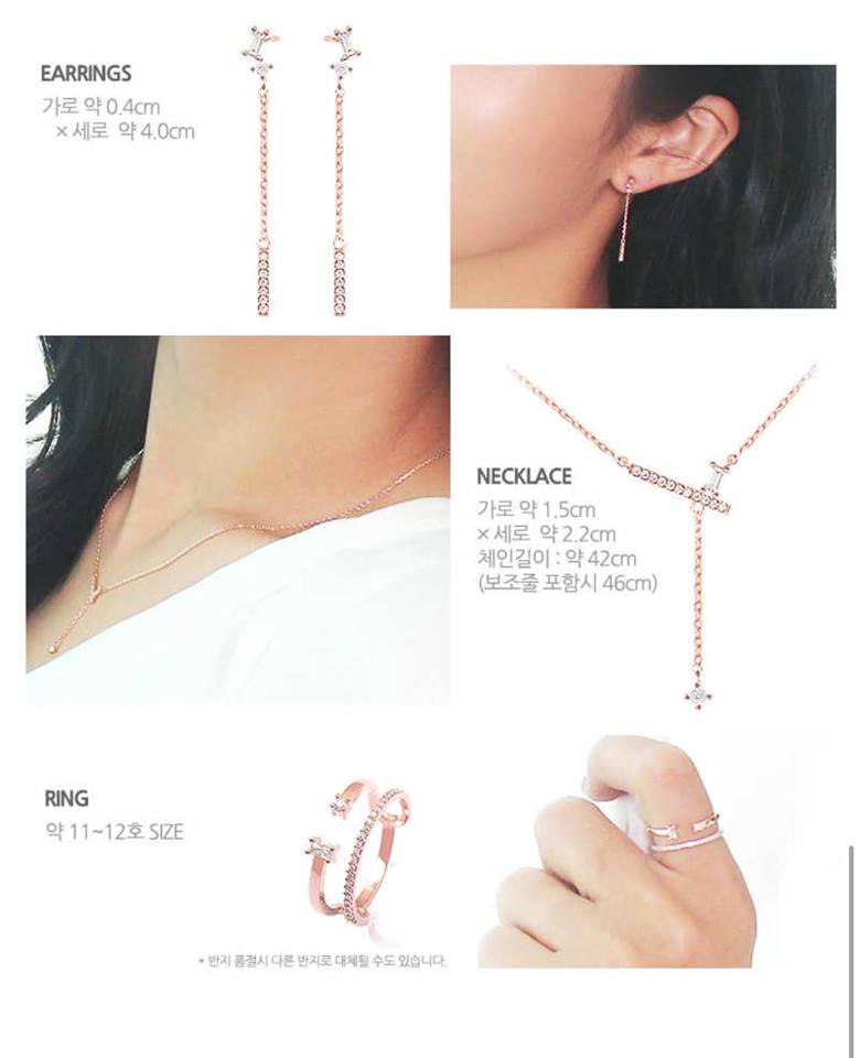 Geo Collection Set bông nhẫn dây chuyền Geo Collection Set bông nhẫn dây chuyền