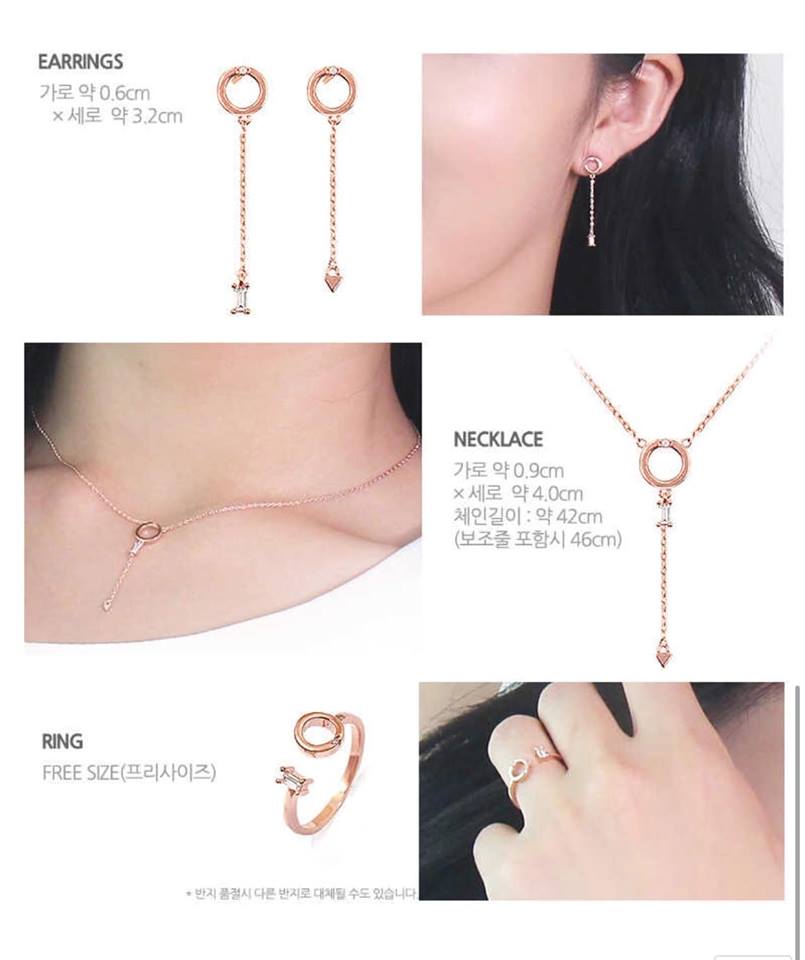 Geo Collection Set bông nhẫn dây chuyền Geo Collection Set bông nhẫn dây chuyền