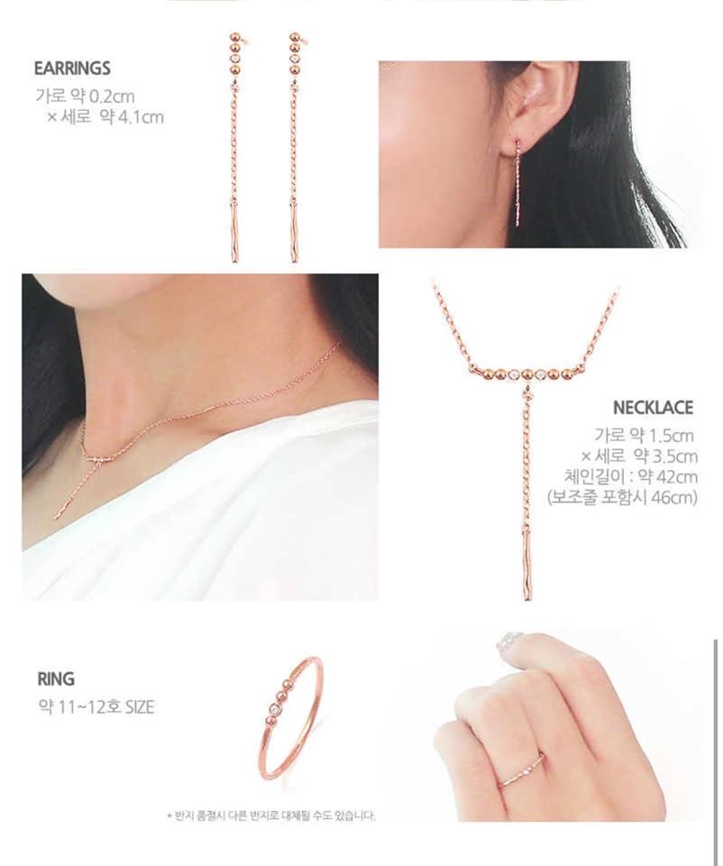 Geo Collection Set bông nhẫn dây chuyền Geo Collection Set bông nhẫn dây chuyền