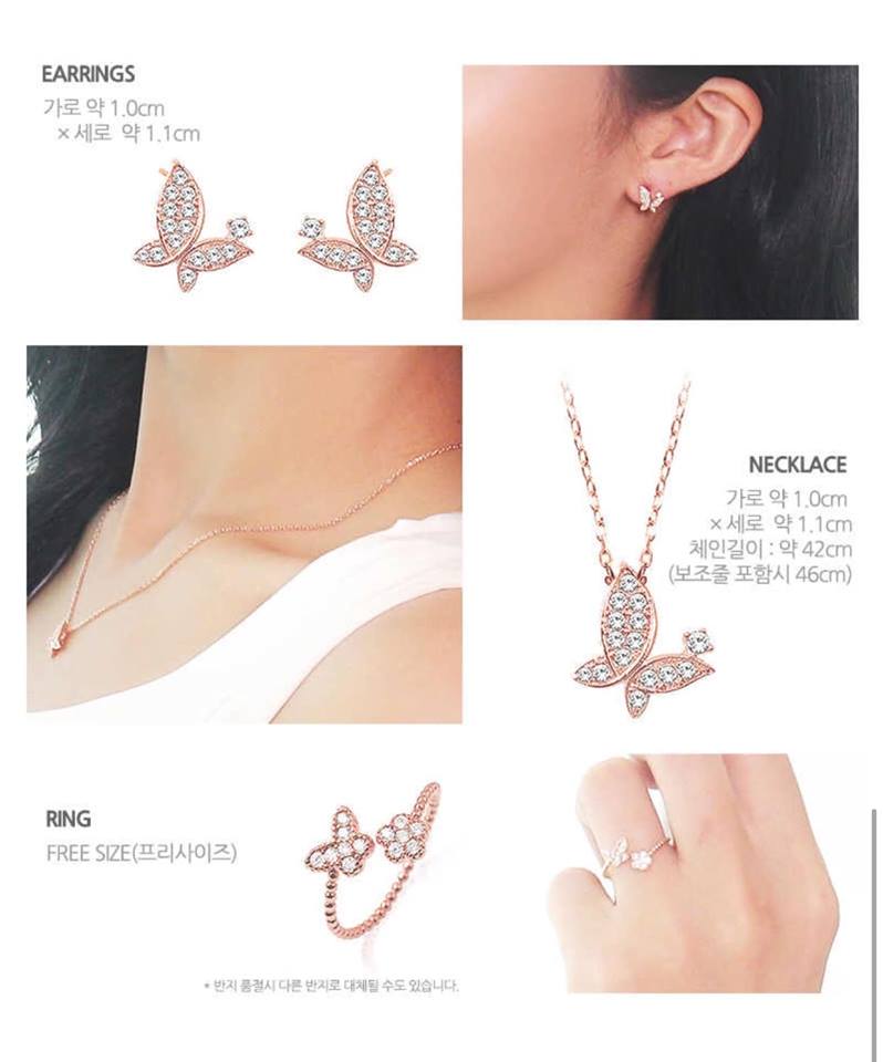 Geo Collection Set bông nhẫn dây chuyền Geo Collection Set bông nhẫn dây chuyền