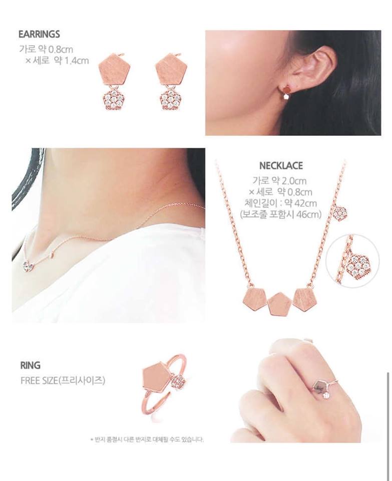 Geo Collection Set bông nhẫn dây chuyền Geo Collection Set bông nhẫn dây chuyền