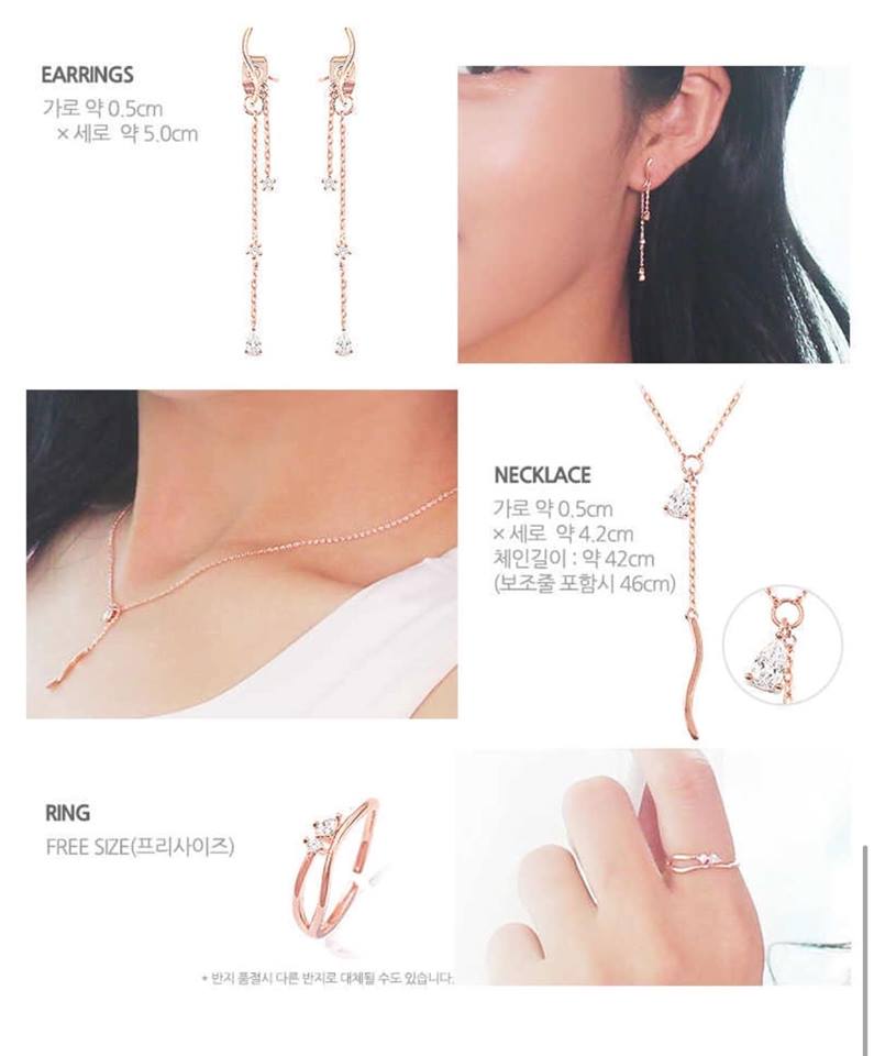 Geo Collection Set bông nhẫn dây chuyền Geo Collection Set bông nhẫn dây chuyền