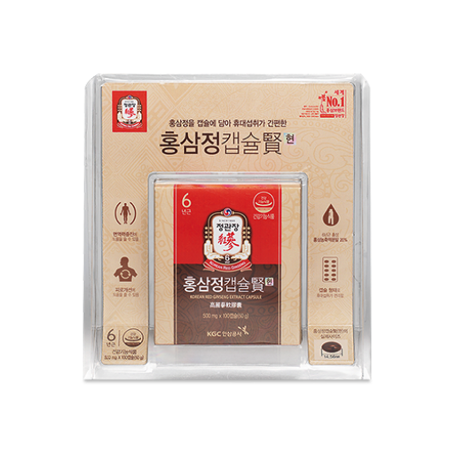 KGC Hồng Sâm viên dạng vỉ Hongsamjeong Capsule: Red Ginseng Extract Capsule Hyeon 500mg x 100p KGC Hồng Sâm viên dạng vỉ Hongsamjeong Capsule: Red Ginseng Extract Capsule Hyeon 500mg x 100p