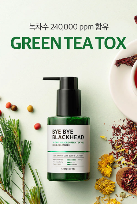 Some By Mi Bye Bye Blackhead 30 days Miracle Green Tea Tox Bubble Cleanser 120g Some By Mi Bye Bye Blackhead 30 days Miracle Green Tea Tox Bubble Cleanser 120g