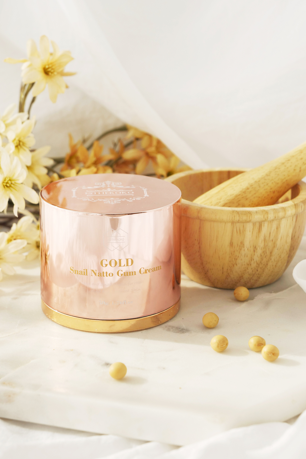 Esthekoko Kem natto ốc sên vàng 24K 50ml Esthekoko Kem natto ốc sên vàng 24K 50ml