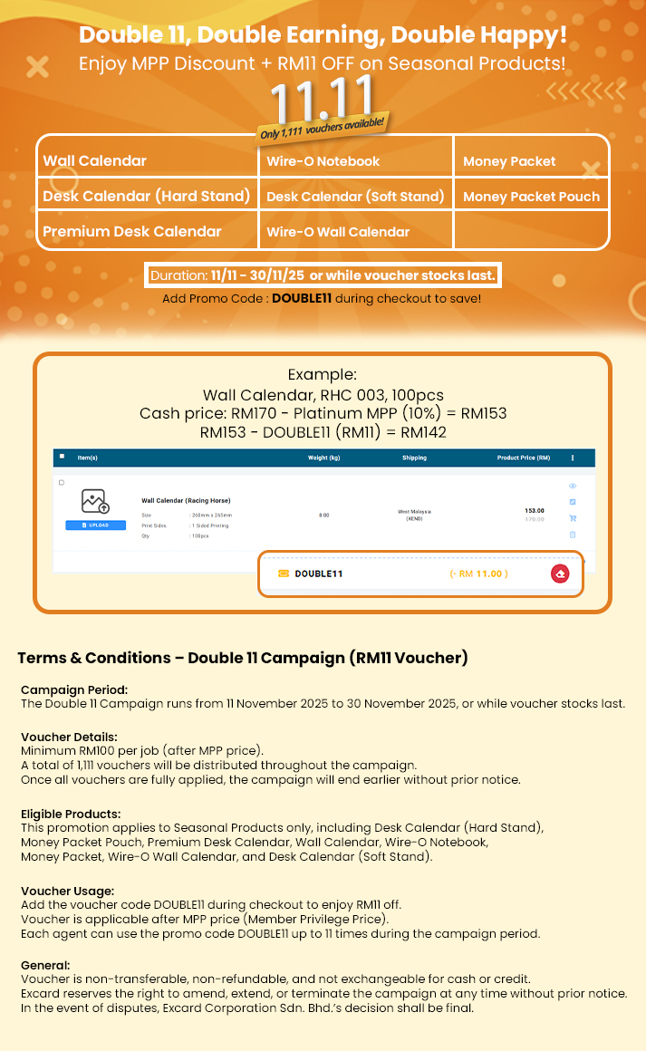 Double 11, Double Earning, Double Happy!