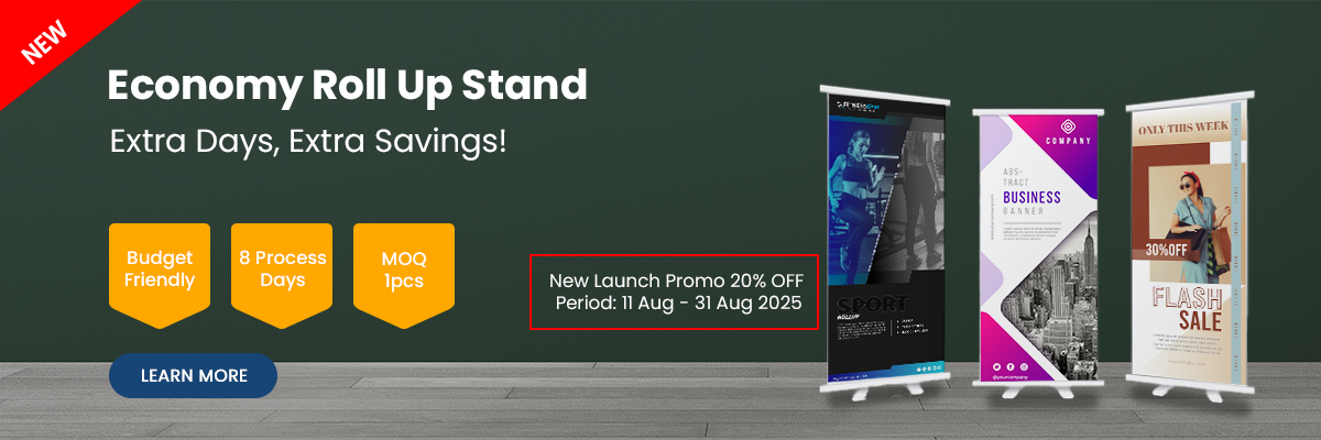 Economy Roll Up Stand Now Available!