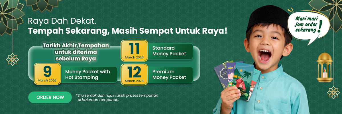 Raya Dah Dekat. Tempah Sekarang, Masih Sempat Untuk Raya!