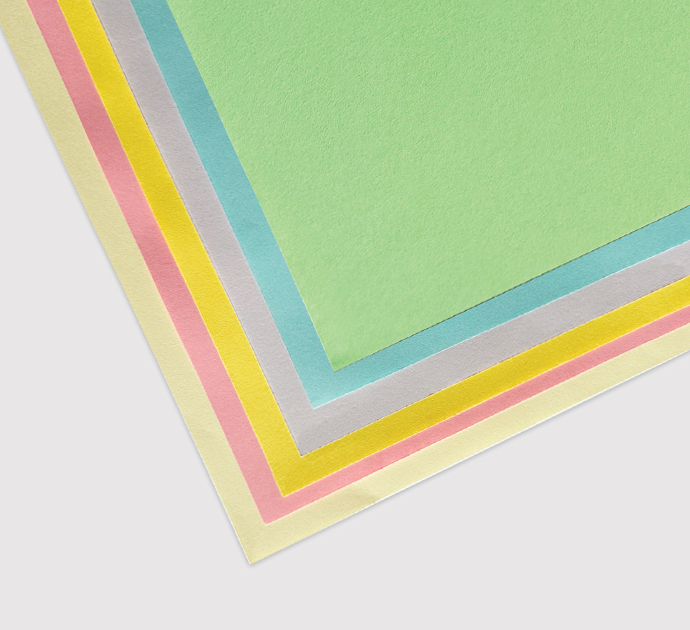Colour paper printing material in vibrant shades for vouchers and creative print projects