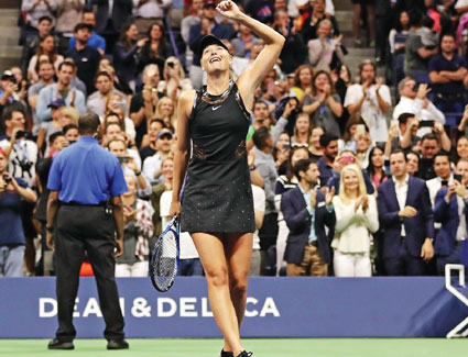 Maria sparkles on return Maria sparkles on return