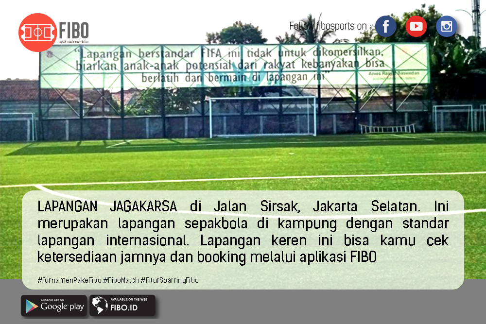 LAPANGAN JAGAKARSA AKAN SEGERA DIBUKA! GRATIS! BOOKING GA PAKE RIBET DENGAN FIBO Image