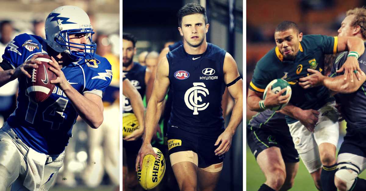 The difference between rugby, Australian football and American football