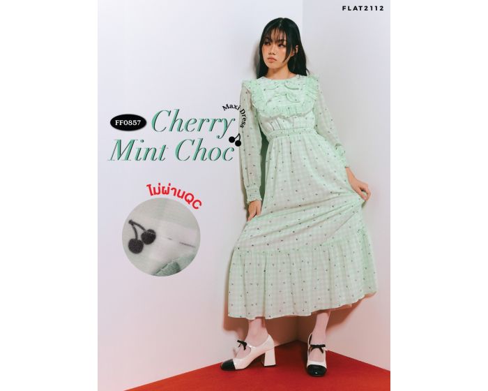 (N)FF0857 - Cherry Mint Choc Maxi Dress