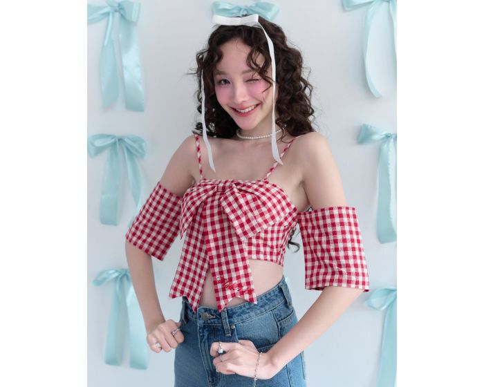 FF0892 - Gabriela Bow Cropped Top