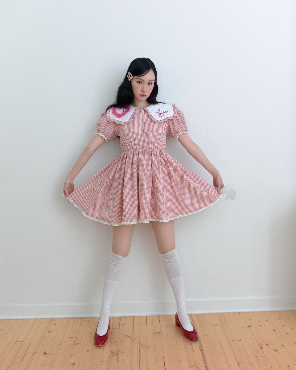 FF1183 - MOMMY LOVE COLLAR DRESS