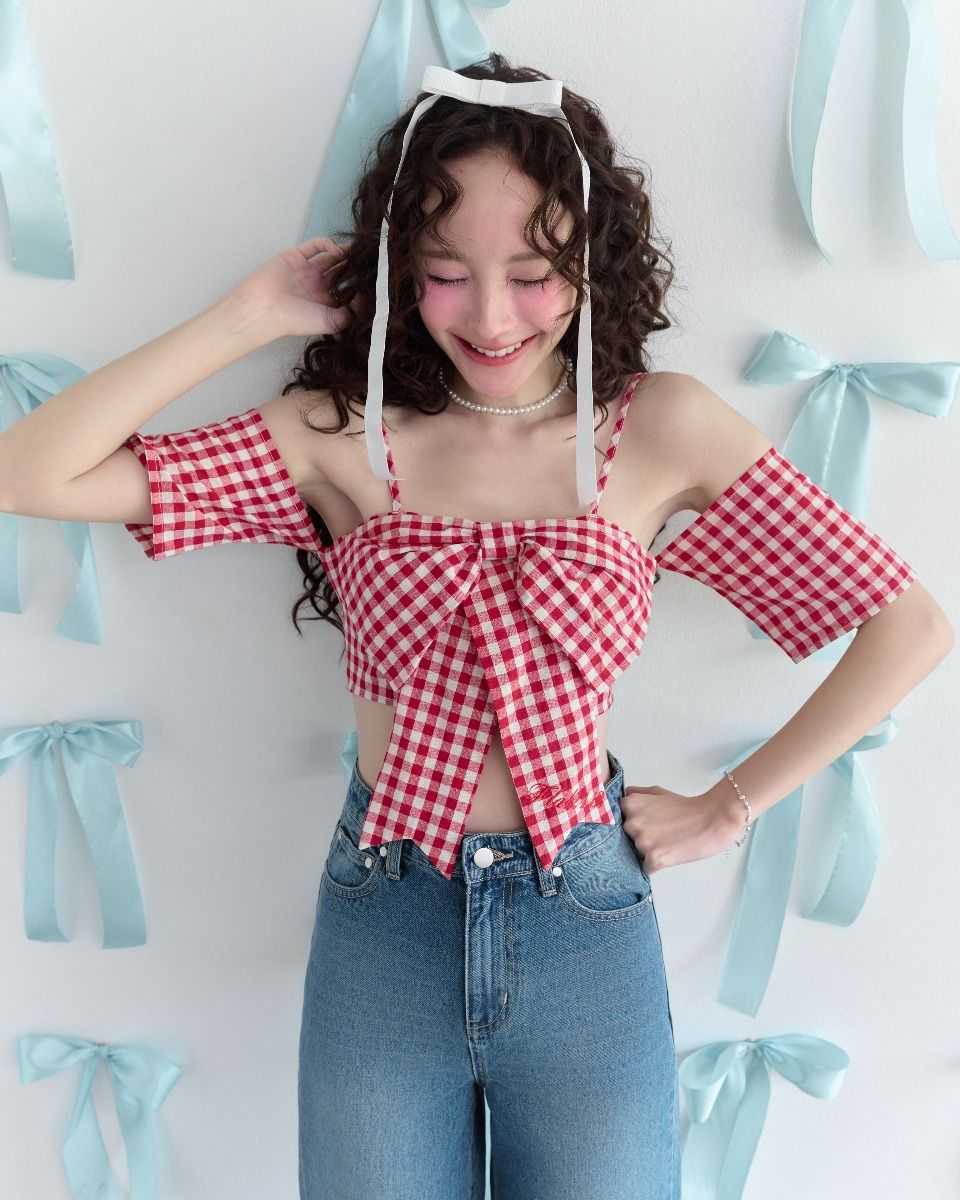 FF0892 - Gabriela Bow Cropped Top