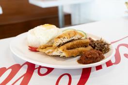 Nasi Lemak Fried Ikan Seabass Fillet