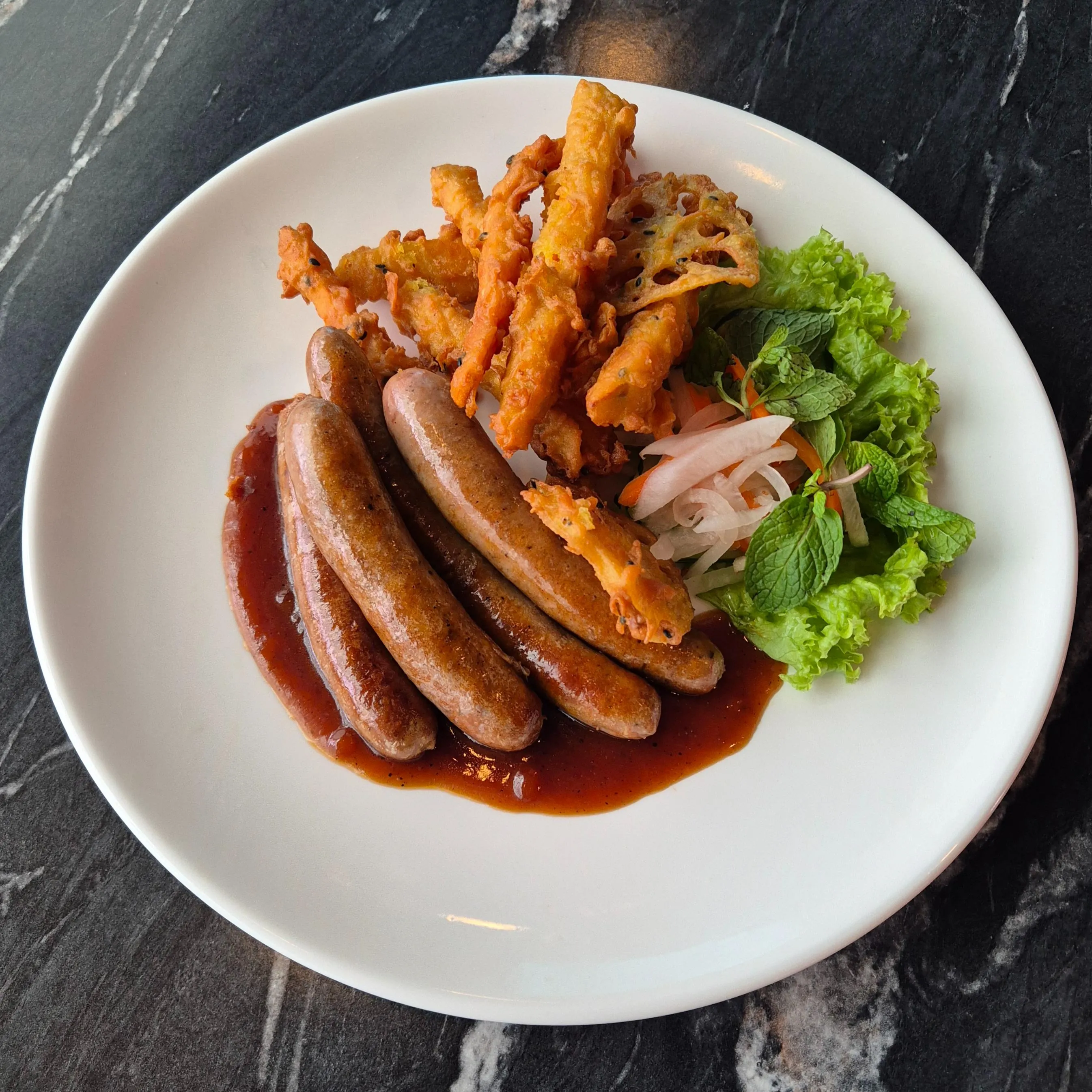 Pan Fried Wagyu & Beef Sausage