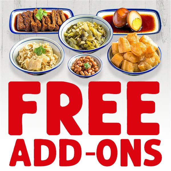 FREE ADD-ONS 免费配菜