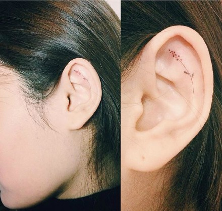 只属於耳朵的秘密…小清新耳朵纹身,让你低调地不平凡