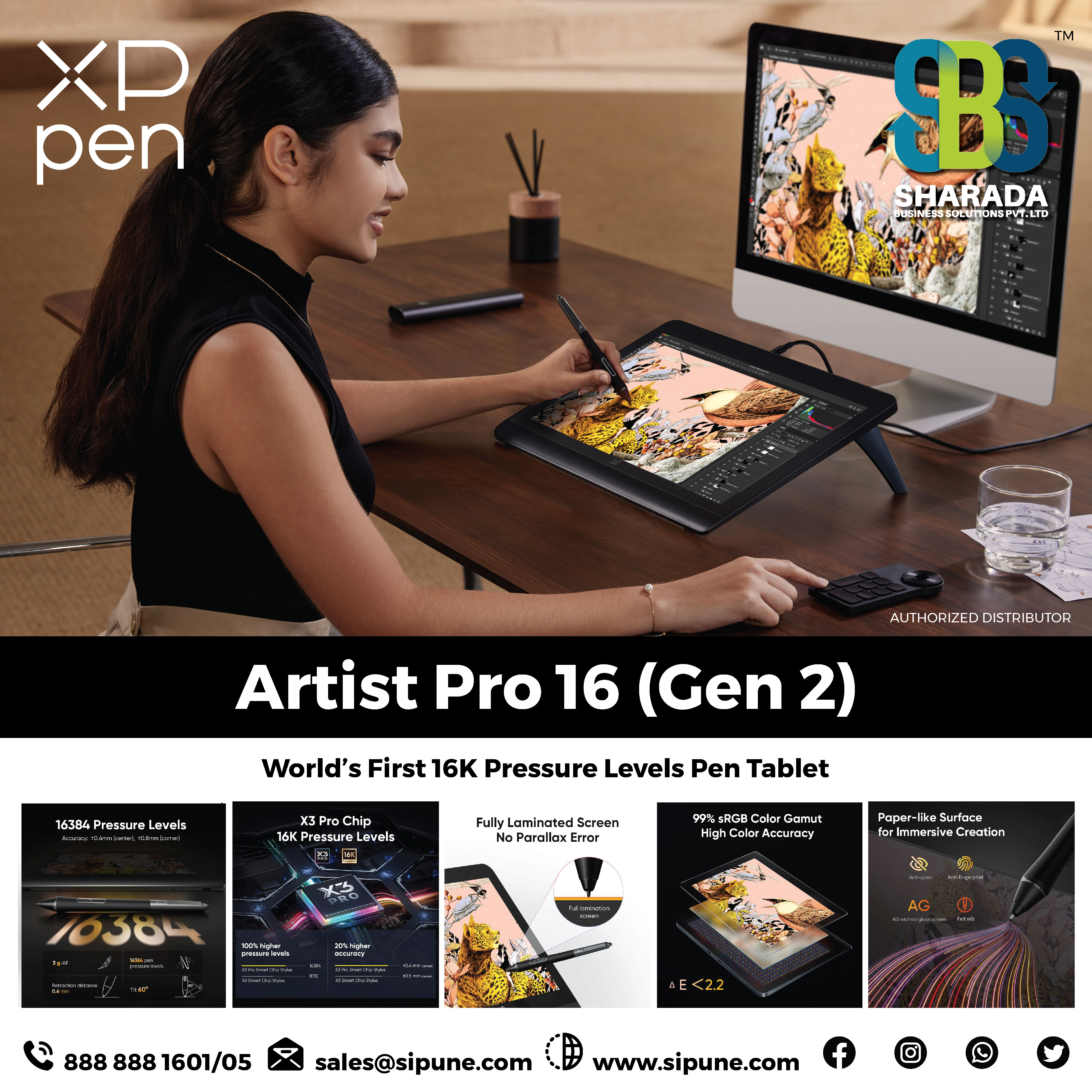 XPPen Artist Pro 16 (Gen 2) Drawing Display with X3 Pro XPPen Artist Pro 16 (Gen 2) Drawing Display with X3 Pro