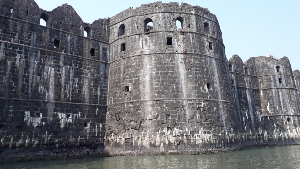 The massive walls of the fort