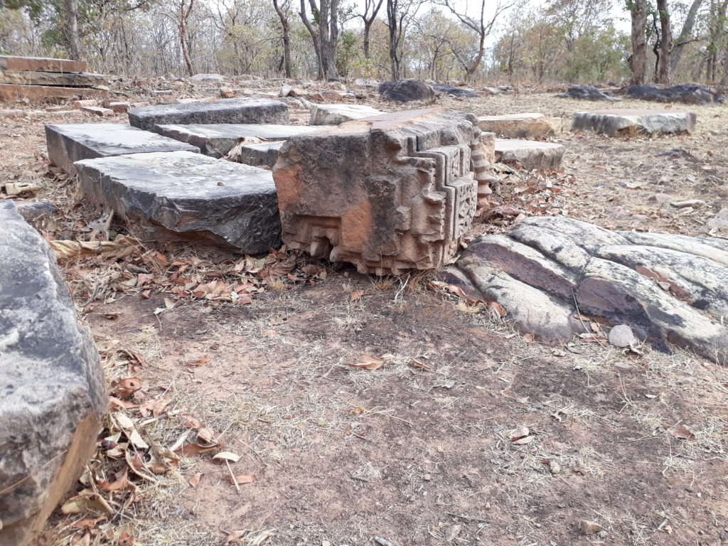 Fallen stones from ruined temples