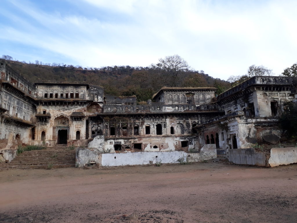 Ruined mansion at the base of the hillock