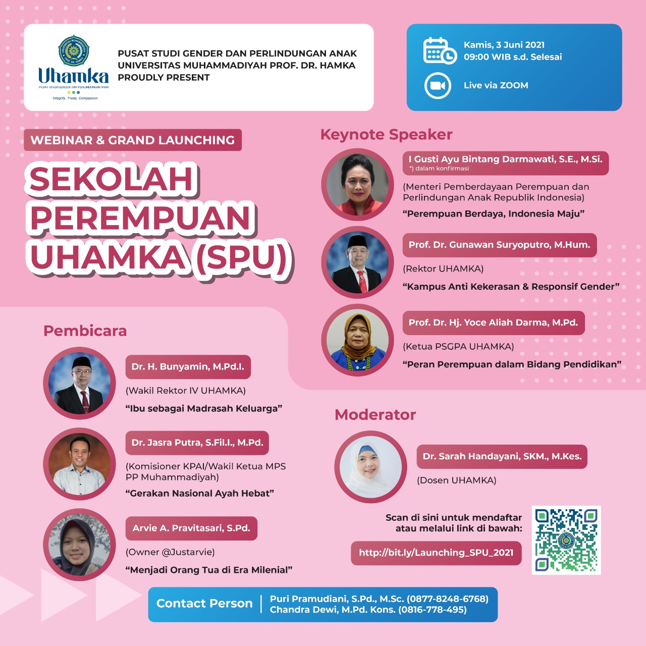 Guru Berbagi Webinar Dan Grand Launching Sekolah Perempuan Uhamka Spu