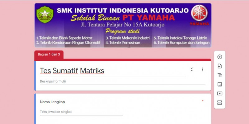 Guru Berbagi Alat Evaluasi Pembelajaran Matriks