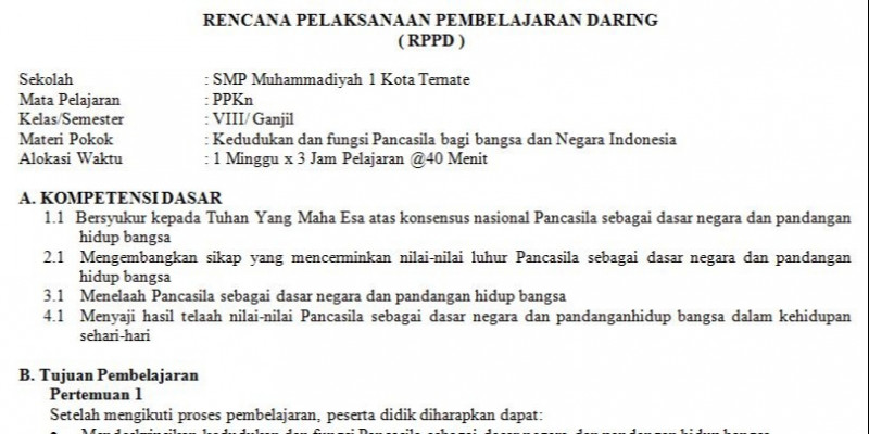 Guru Berbagi Rpp Ppkn Bab 1 Kelas 8 Semester Ganjil