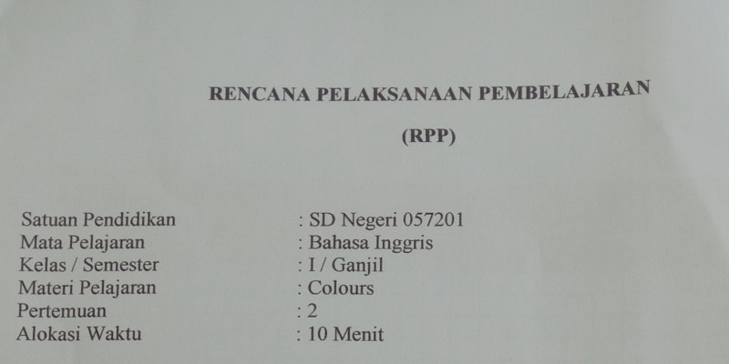 rpp bahasa inggris sd