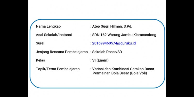 GURU BERBAGI RENCANA PELAKSANAAN PEMBELAJARAN PJOK SD