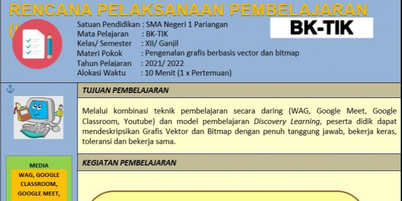 GURU BERBAGI | RPP Desain Grafis 10 Menit Kelas XII (BK-TIK)