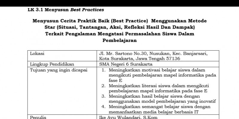 GURU BERBAGI | Menyusun Cerita Praktik Baik (Best Practice) Menggunakan