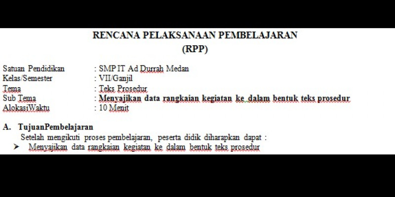 Guru Berbagi Rpp 10 Menit Teks Prosedur Bahasa Indonesia