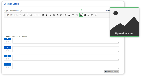 the default language is english and can support hindi french etc in unicode as an additional language on this online test platform