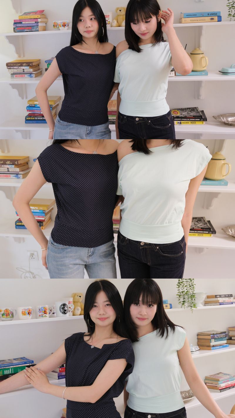 Draped Off Shoulder Polkadot thumbnail 5