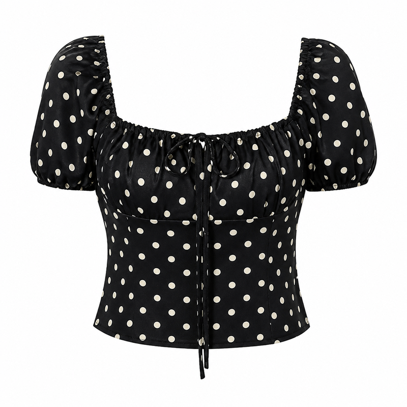 Big polkadot blouse