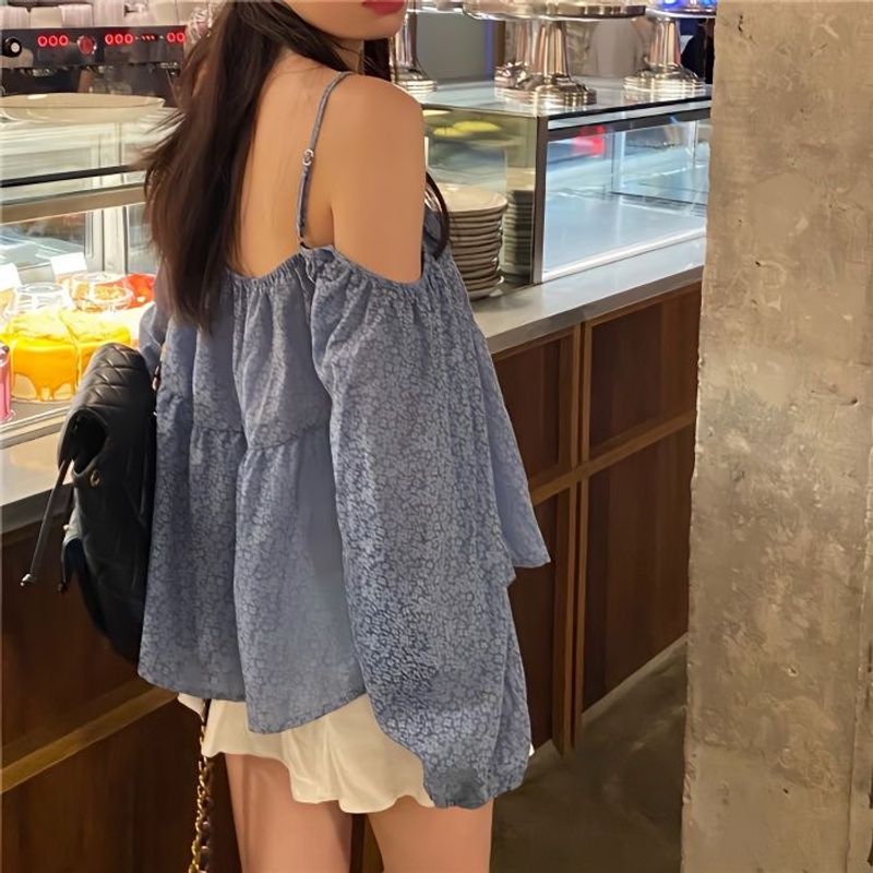 Off shoulder blue