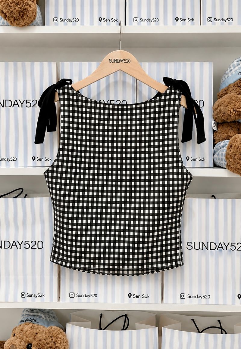 Gingham Ribbon Top thumbnail 5