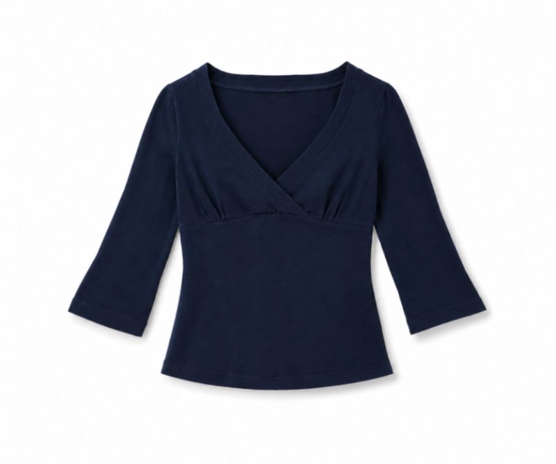 Navy Blue V-Neck Top thumbnail 6