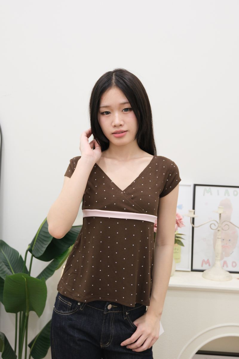 Pink Brown Wrap Tee thumbnail 2