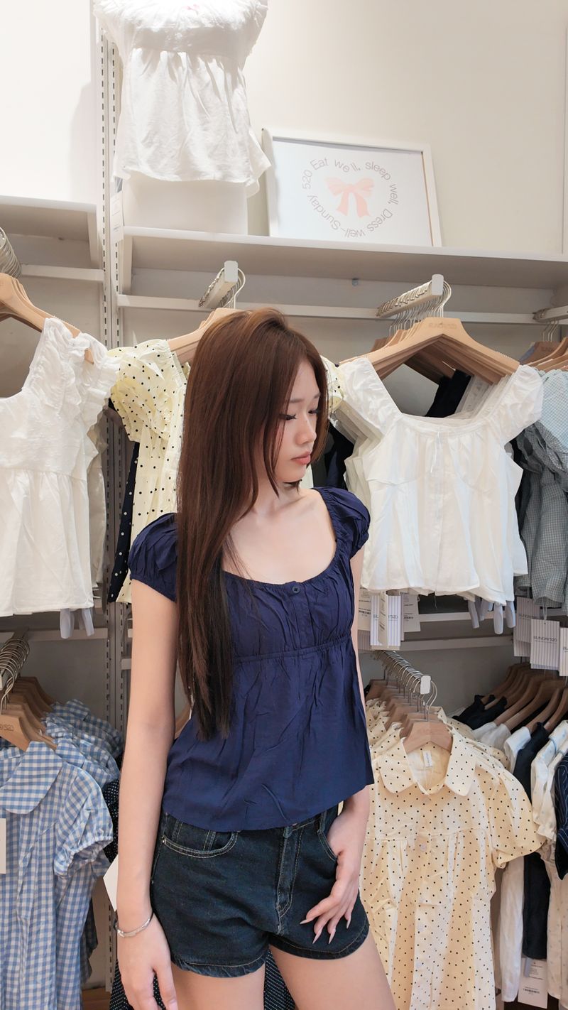 Babydoll Top  Navy blue thumbnail 2