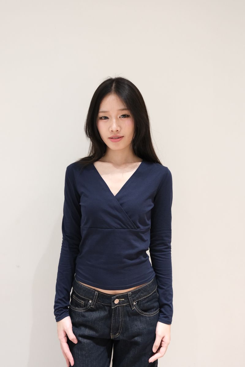 Wrape Long Sleeve Navy thumbnail 3