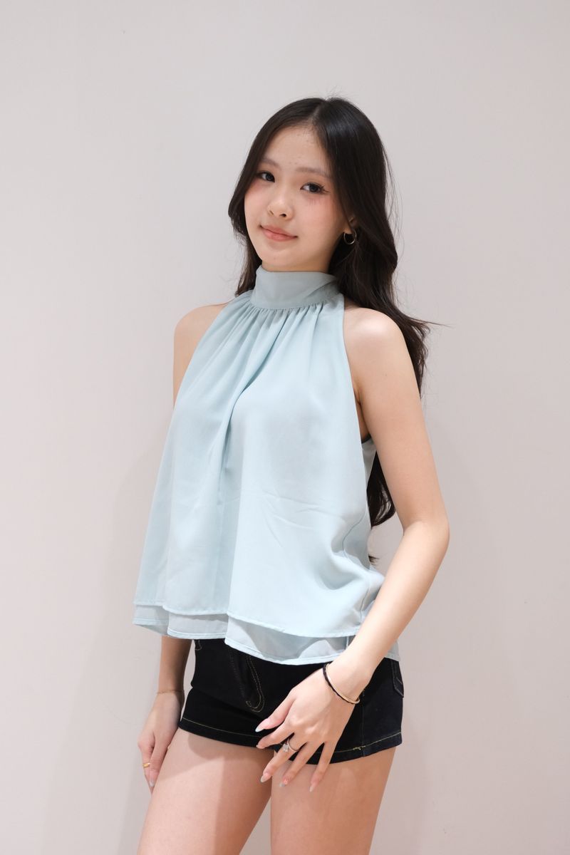 SUNDAY Cloud Halter Top Teal thumbnail 2